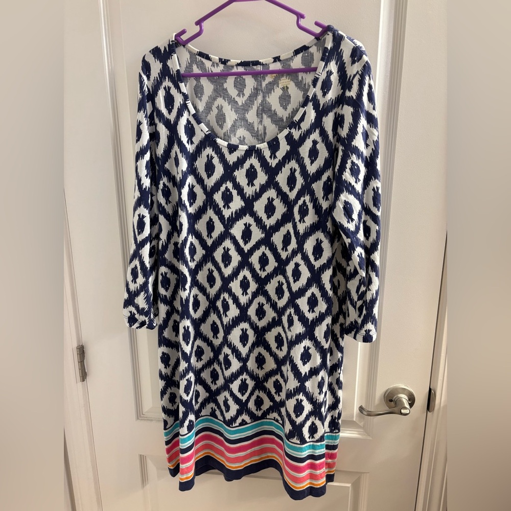 Lilly Pulitzer Gray and White Ikat Dress